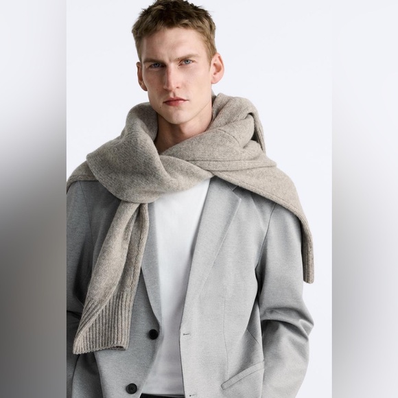 Zara Mens Grey Stretch Blazer Sz M - Picture 7 of 7